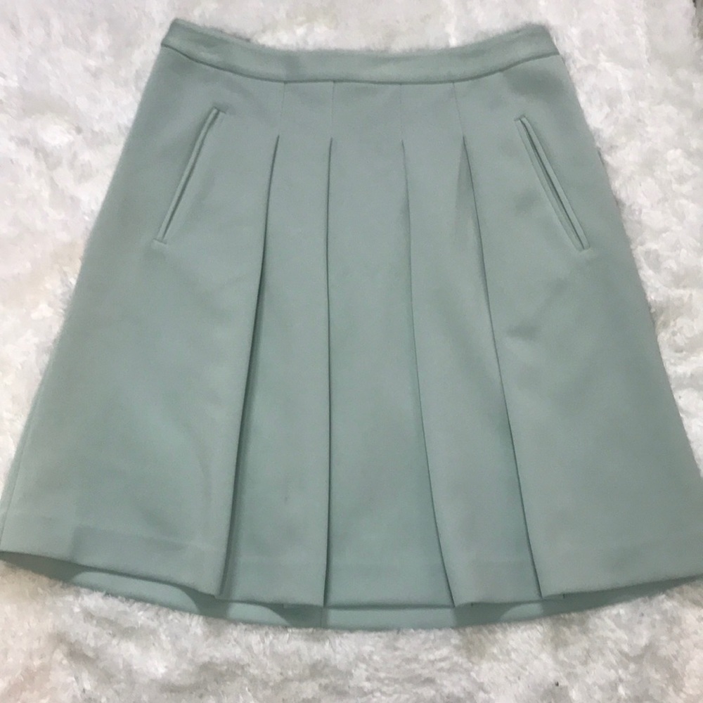 Loft Tiffany Blue A Line Pleated Skirt 6